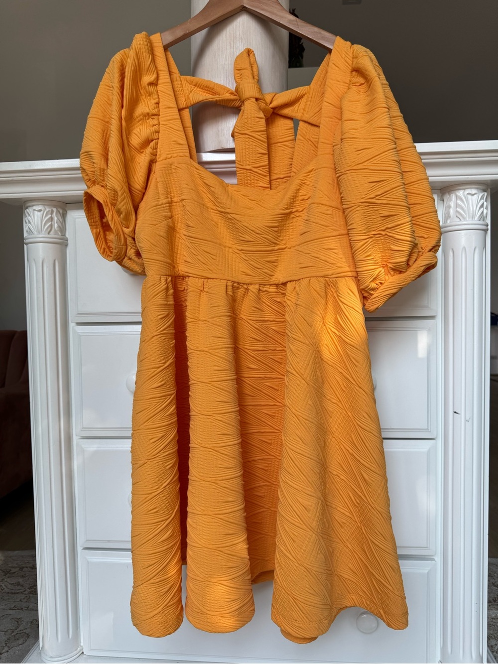 Free People Textured Puff Sleeve Mini Dress Women’s M - Picture 12 of 13